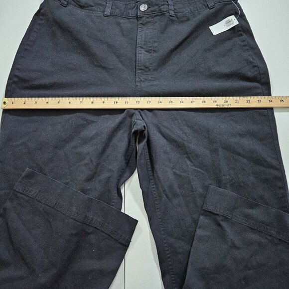 Old Navy Pants Womens 18 Black Twill Cotton Stretch High Waist Wide Leg Coastal - Picture 5 of 16